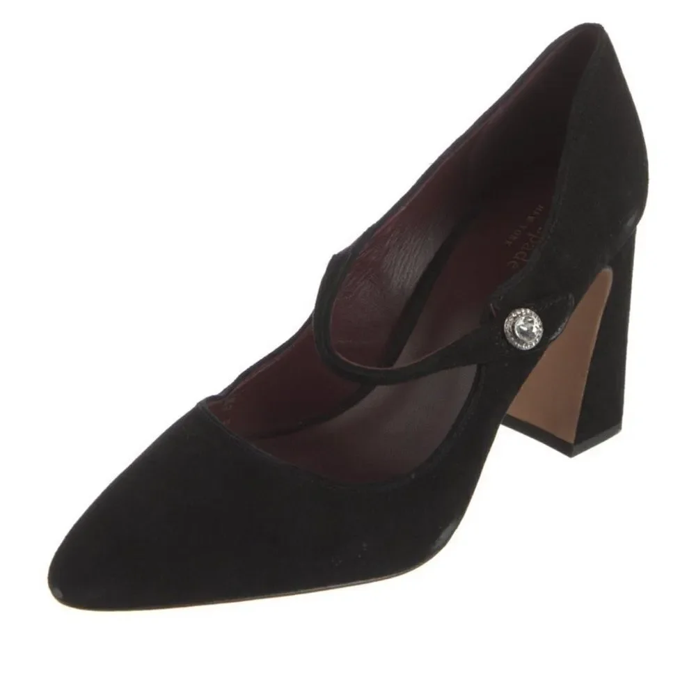 Kate Spade Maren pump Mary Jane rhinestone suede heel 9.5